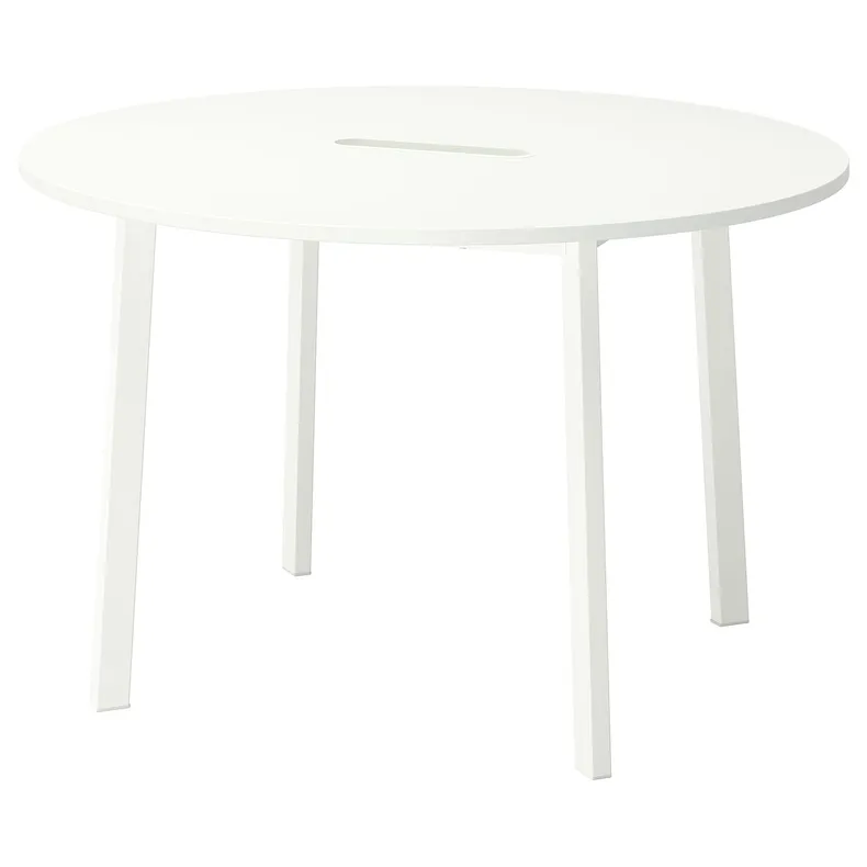 IKEA MITTZON МИТТЗОН, конференц-стол, круглый / белый, 120x75 см 695.304.41 фото №1