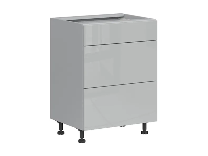BRW Кухонный базовый шкаф Top Line 60 см с выдвижными ящиками серый глянец, серый гранола/серый глянец TV_D3S_60/82_2SMB/SMB-SZG/SP фото №2