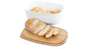 BRW Сковорода для хлеба с деревянной доской 39x24x15,5 см белая 091308 фото thumb №2