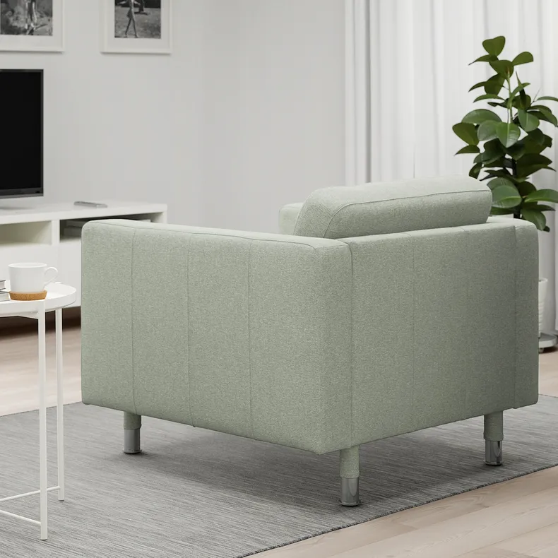 IKEA LANDSKRONA ЛАНДСКРУНА, кресло, Светло-зеленый / металлический 292.697.24 фото №3
