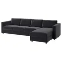 IKEA VIMLE ВИМЛЕ, 4-местный диван, с шезлонгом/Djuparp темно-серый 494.336.10 фото thumb №1