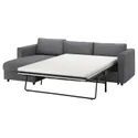 IKEA VIMLE ВІМЛЕ, 3-місний диван-ліжко, з шезлонгом/Lejde сіро-чорний 695.372.92 фото thumb №1