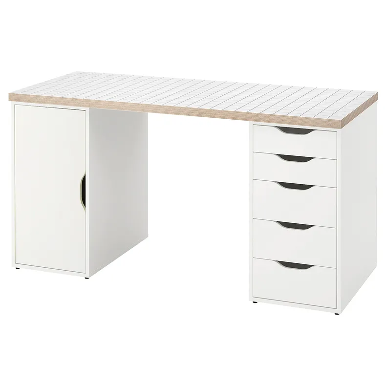 IKEA LAGKAPTEN ЛАГКАПТЕН / ALEX АЛЕКС, письмовий стіл, білий / антрацит, 140x60 см 795.216.53 фото №1