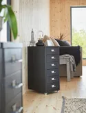 IKEA HELMER ХЕЛЬМЕР, тумба з шухлядами на коліщатах, чорний, 28x69 см 203.419.70 фото thumb №4