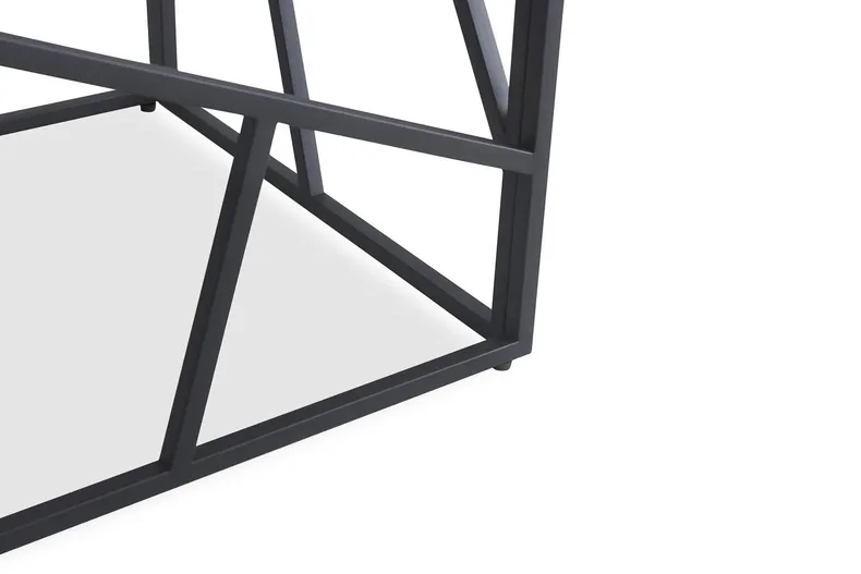 Журнальний столик HALMAR UNIVERSE 2 квадратний 55x55 см, сірий мармур/чорний фото №7