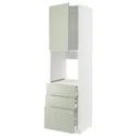 IKEA METOD МЕТОД / MAXIMERA МАКСИМЕРА, высокий шкаф д / духовки / дверь / 3ящика, белый / светло-зеленый, 60x60x220 см 894.864.80 фото thumb №1