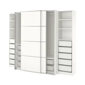 IKEA PAX ПАКС / MEHAMN МЕХАМН, гардероб, білий/2str білий, 250x66x201 см 494.331.96 фото