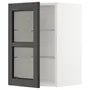 IKEA METOD МЕТОД, навісна шафа,полиці / скляні дверцята, білий / ЛЕРХЮТТАН чорна морилка, 40x60 см 094.631.33 фото