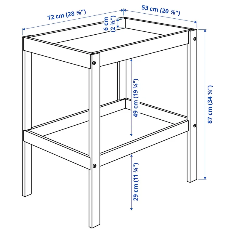 IKEA SNIGLAR СНІГЛАР, пеленальний стіл, бук / білий, 72x53 см 200.452.05 фото №4