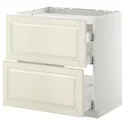 IKEA METOD МЕТОД / MAXIMERA МАКСИМЕРА, напольн шкаф / 2 фронт пнл / 3 ящика, белый / бодбинские сливки, 80x60 см 090.271.99 фото thumb №1