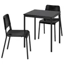 IKEA SANDSBERG САНДСБЕРГ / TEODORES ТЕОДОРЕС, стіл+2 стільці, чорний/чорний, 67x67 см 594.942.74 фото thumb №1