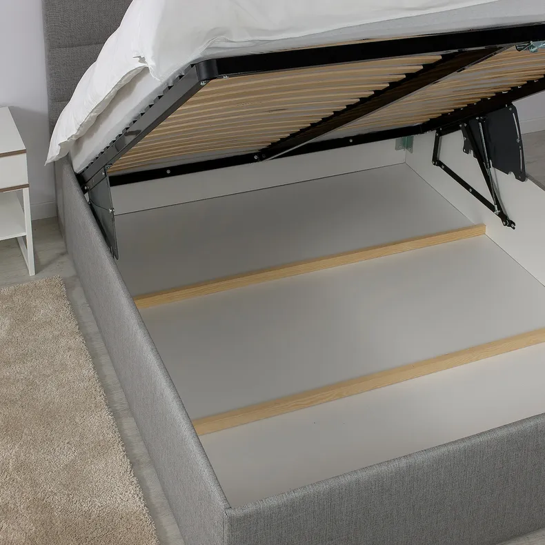 IKEA SKARVLO СКАРВЛО, ліжко з підіймальним механізмом, сірий, 140x200 см 705.560.86 фото №3