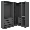 IKEA PAX, кутова шафа, темно-сірий, 211/161x236 см 395.907.33 фото thumb №1