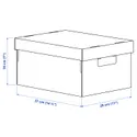 IKEA PINGLA ПІНГЛА, коробка з кришкою, чорний / натуральний, 28x37x18 см 603.241.34 фото thumb №2