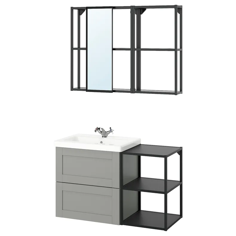 IKEA ENHET ЕНХЕТ, ванна, антрацитовий / сірий каркас, 102x43x65 см 295.474.72 фото №1