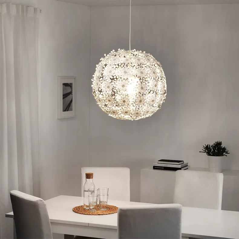 IKEA GRIMSÅS ГРІМСОС, підвісний світильник, білий, 55 см 103.647.40 фото №2