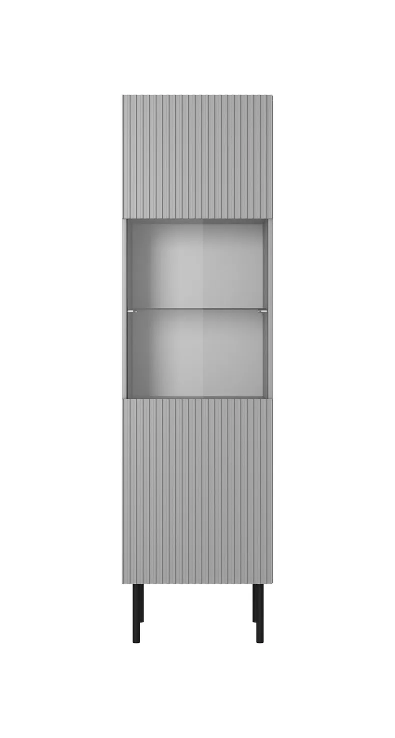 Витрина HALMAR ASENSIO W-1 50x42 см, светлый серый, ножки : черные фото №4