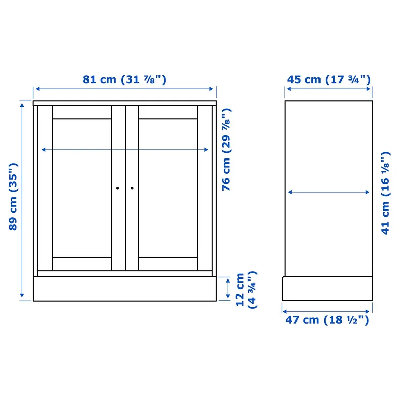 IKEA HAVSTA ХАВСТА, шкаф с цоколем, белый, 81x47x89 см фото №8