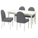 IKEA INGATORP ІНГАТОРП / DANDERYD ДАНДЕРЮД, стіл+4 стільці, білий білий / ВІССЛЕ сірий, 155 / 215 см 894.839.62 фото thumb №1