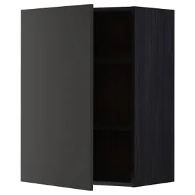 IKEA METOD МЕТОД, шафа навісна із полицями, чорний / матовий антрацит Nickebo, 60x80 см 394.976.31 фото