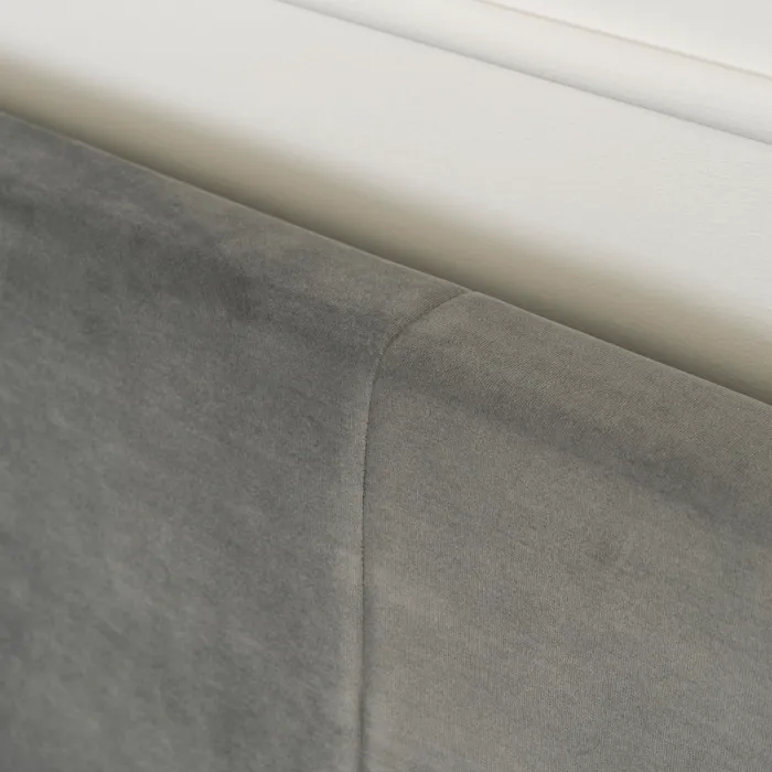 Кровать двуспальная бархатная MEBEL ELITE ALISSON Velvet, 160x200 см, Серый фото №8