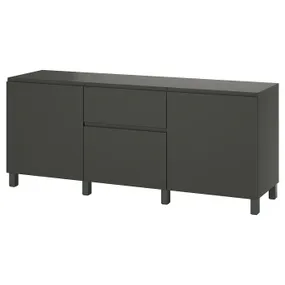 IKEA BESTÅ БЕСТО, комбинация для хранения с ящиками, темно-серый / Вястервикен / Стуббарп темно-серый, 180x42x74 см 995.080.85 фото