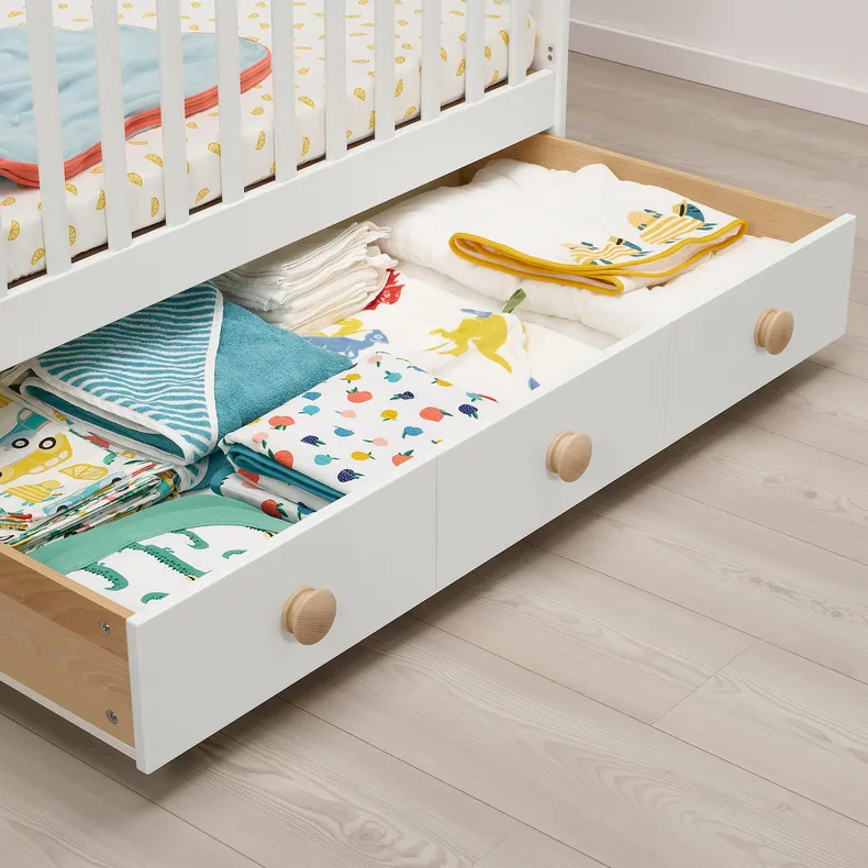 IKEA GONATT ГОНАТТ, дитяче ліжко з шухлядами, білий, 60x120 см 304.670.92 фото №5