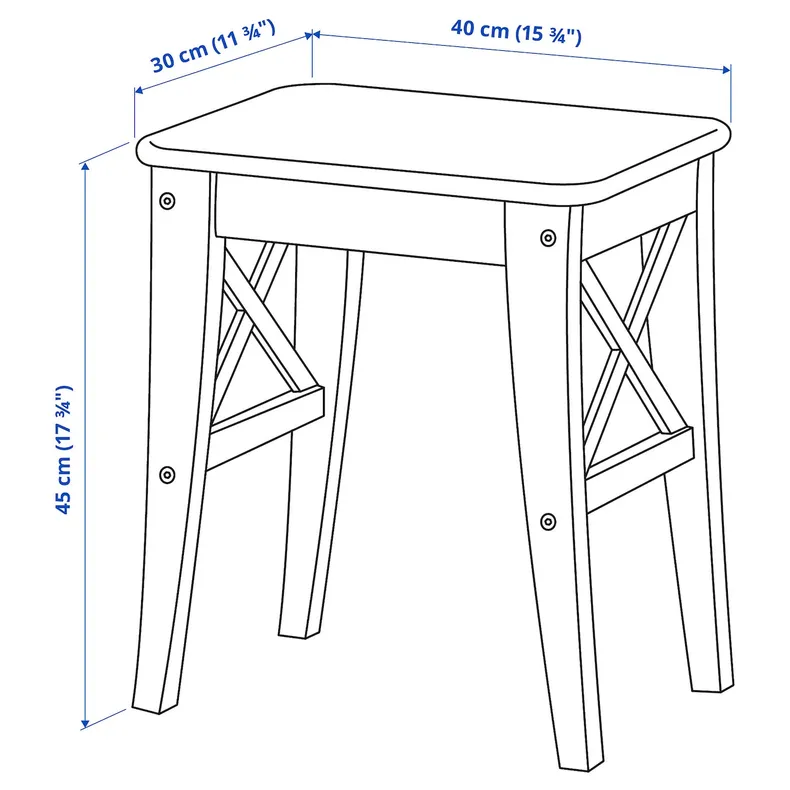 IKEA INGOLF ІНГОЛЬФ, табурет, білий фото №7