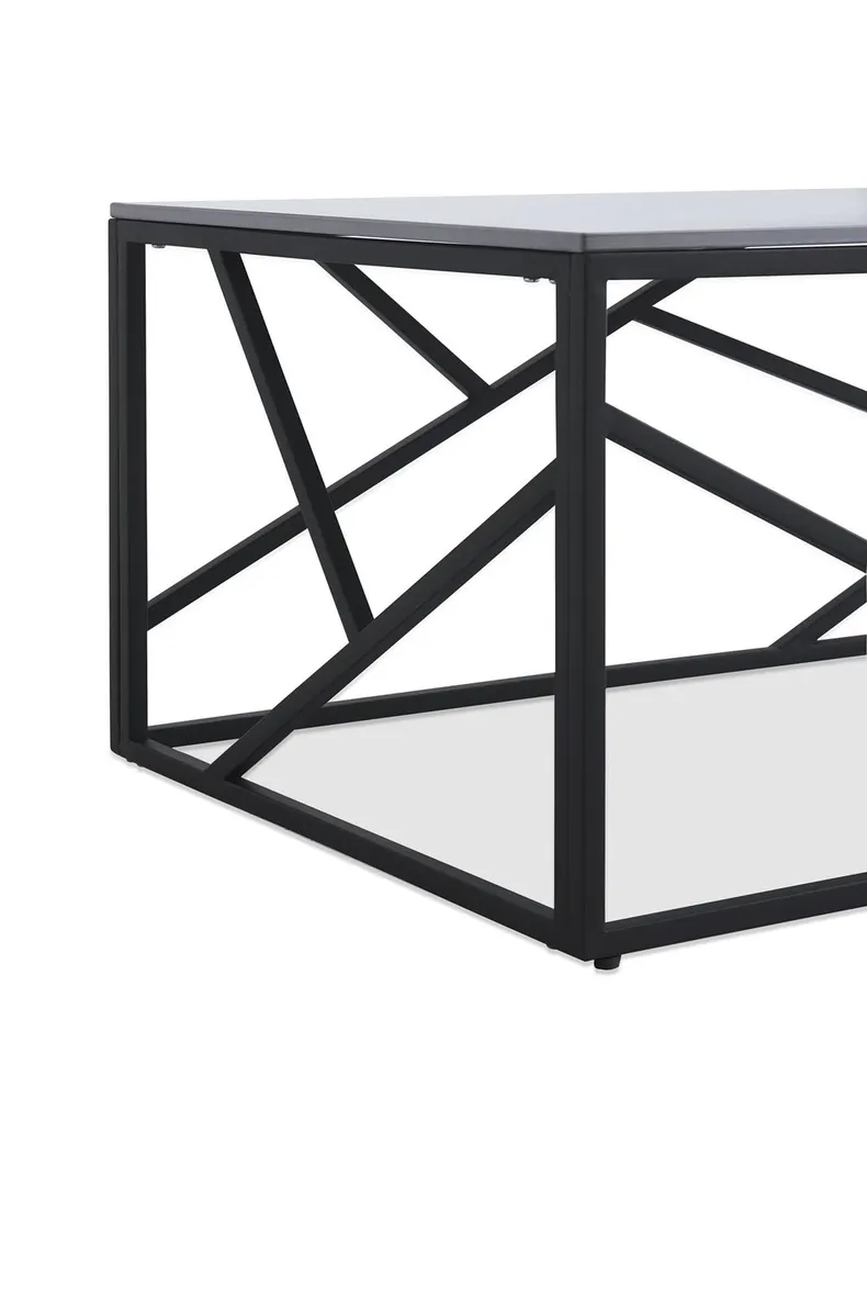 Журнальный столик HALMAR UNIVERSE 2 120x60 см, серый мрамор / черный фото №8