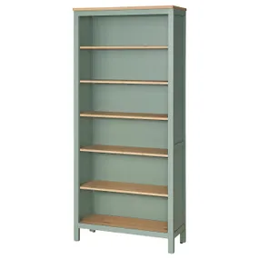 IKEA HEMNES, книжный шкаф, серо-зеленое/светло-коричневое пятно, 90x197 см 405.961.59 фото