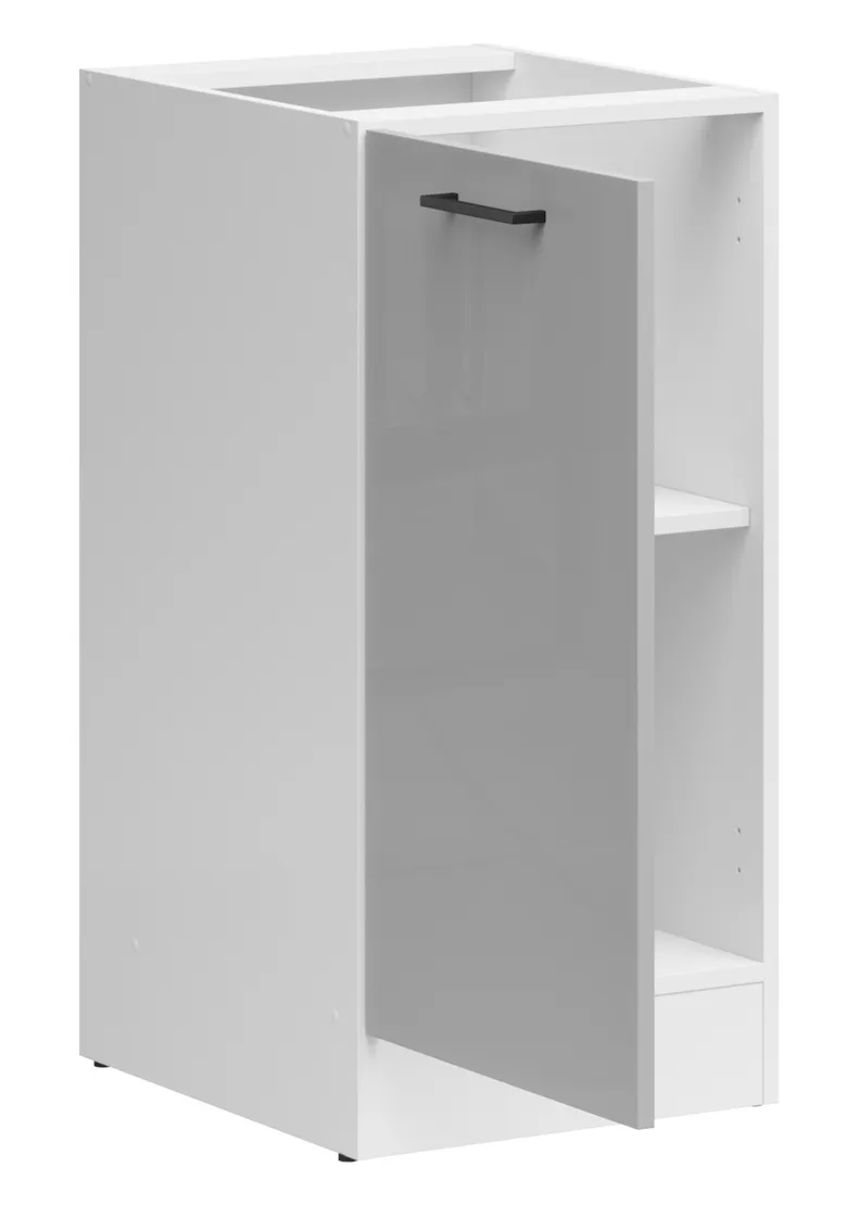 BRW Базовый шкаф для кухни Junona Line 40 см левый светло-серый глянец, светло-серый глянец D1D/40/82_L_BBL-BI/JSZP фото №3