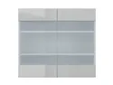 Кухонный шкаф BRW Top Line 80 см двухдверный с витриной серый глянец, серый гранола/серый глянец TV_G_80/72_LV/PV-SZG/SP фото thumb №1