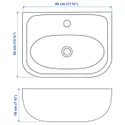 IKEA SKATSJÖN СКАТШЁН, раковина с сифоном / смесителем, белый, 45x35 см 395.467.40 фото thumb №5