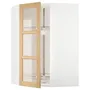 IKEA METOD МЕТОД, кутова настін шафа / об сек / скл двер, білий / ФОРСБАККА дуб, 68x100 см 695.093.31 фото