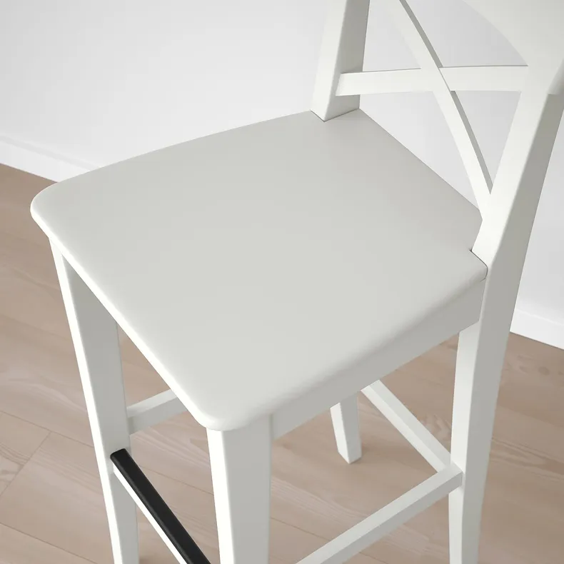 IKEA INGOLF ИНГОЛЬФ, стул барный, белый, 74 см 001.217.66 фото №8