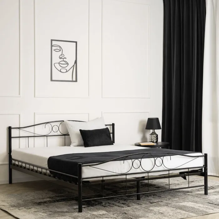 Кровать металлическая MEBEL ELITE GRIFFIN, 160x200 см, Черный фото №2