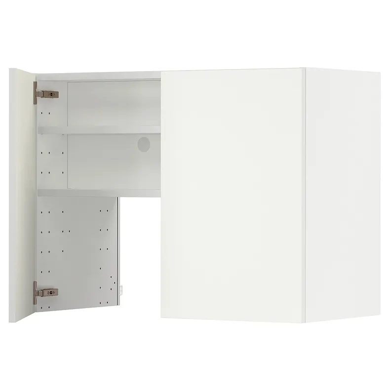IKEA METOD МЕТОД, настінн шаф д / витяжки з полиц / дверц, білий / ВАЛЛЬСТЕНА білий, 80x60 см 595.073.04 фото №1