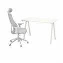 IKEA TROTTEN ТРОТТЕН / MATCHSPEL МАТЧСПЕЛЬ, стіл і стілець, білий/світло-сірий 495.376.98 фото thumb №1