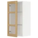 IKEA METOD МЕТОД, навесной шкаф / полки / стеклян дверца, белый / дуб форсбака, 40x80 см 495.093.51 фото thumb №1