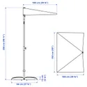 IKEA LILLEÖ / IGGÖN, зонт с основанием, Серый/темно-серый, 150x100 см 395.762.04 фото thumb №3