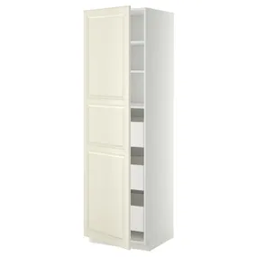 IKEA METOD МЕТОД / MAXIMERA МАКСІМЕРА, висока шафа із шухлядами, білий / БУДБІН кремово-білий, 60x60x200 см 893.829.77 фото