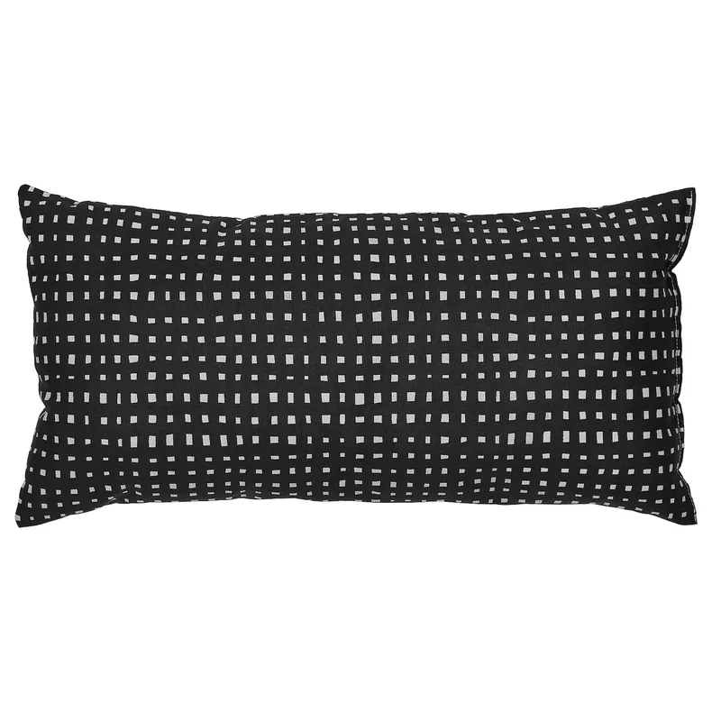 IKEA SANDMOTT САНДМОТТ, подушка, чорний/білий, 30x58 см 305.723.71 фото №1