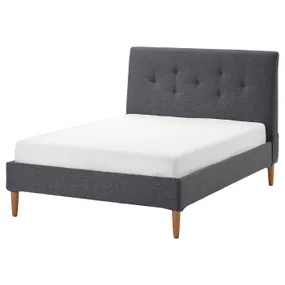 IKEA IDANÄS ІДАНЕС, каркас ліжка з оббивкою, Gunnared темно-сірий, 140x200 см 704.589.34 фото