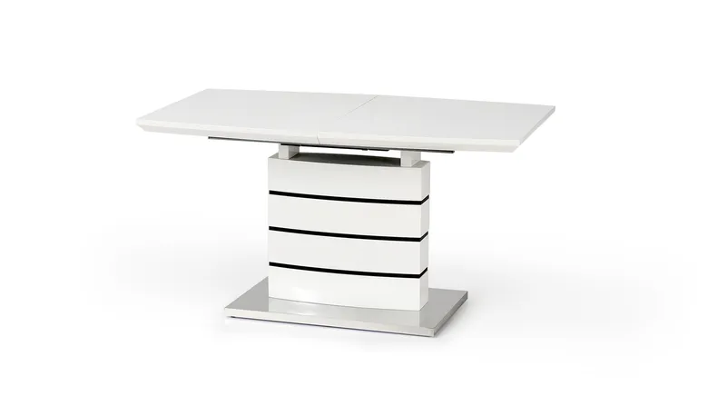 Кухонний стіл HALMAR NORD 140-180x80 см чорний, білий фото №1