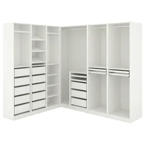IKEA PAX ПАКС, кутовий гардероб, білий, 211 / 213x201 см 894.202.91 фото
