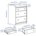 IKEA HAUGA ХАУГА, комод с 3 ящиками, серый, 70x84 см 404.568.99 фото thumb №7