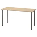 IKEA MÅLSKYTT МОЛСКЮТТ / ADILS АДИЛЬС, письменный стол, береза / темно-серый, 140x60 см 094.177.54 фото thumb №1