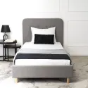 Ліжко односпальне MEBEL ELITE DENNIS 90x200 см, Тканина: Сірий фото thumb №4