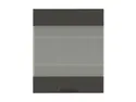BRW Кухонна шафа Semi Line 60 см з вітриною вулканічного чорного кольору, чорний вулканічний SB_G_60/72_FV-DARV/CAW фото thumb №1