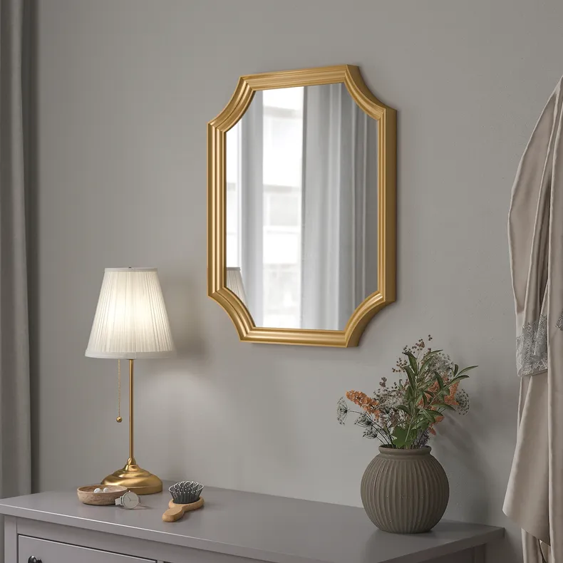 IKEA SVANSELE СВАНСЕЛЕ, дзеркало, золотистий колір, 53x63 см 104.712.74 фото №2